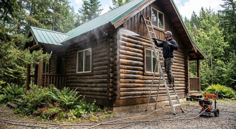 Wood House Exterior Cleaning Service